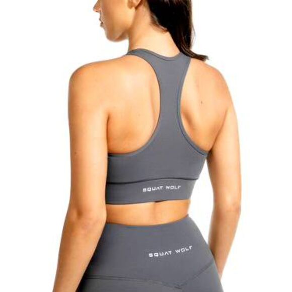 Squat Wolf Athletic | Hera Performance Grey Sports Bra Size Large New with Tag - Picture 3 of 9